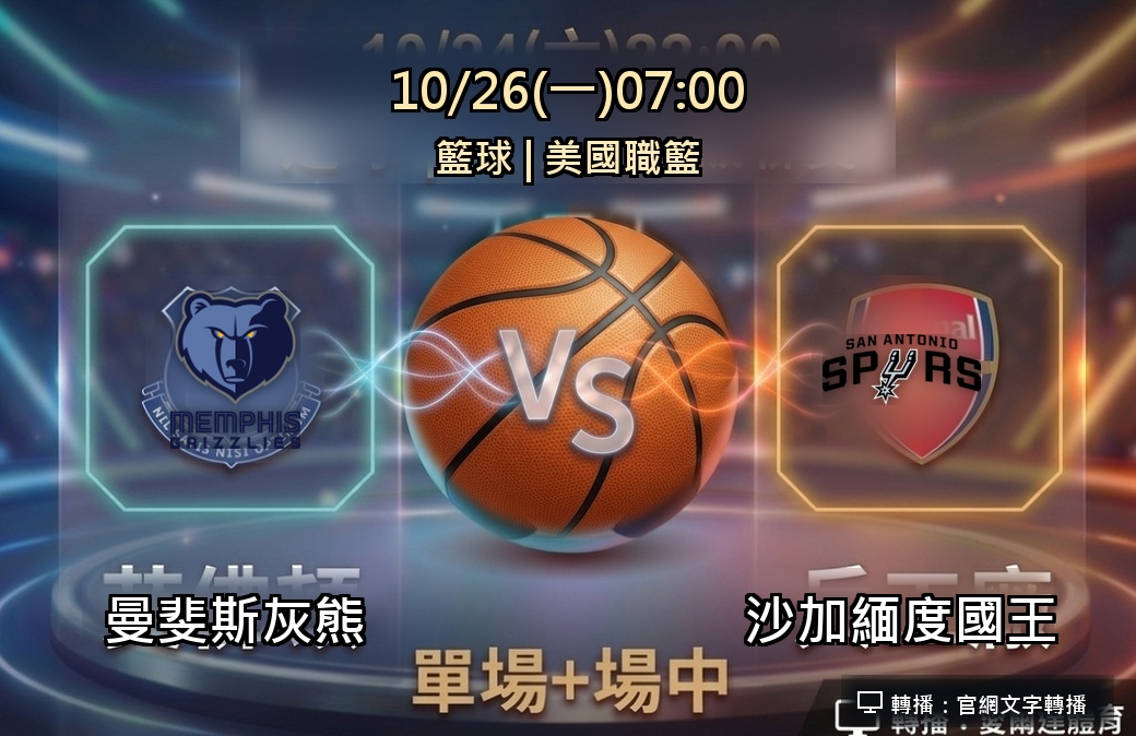 曼斐斯灰熊 VS 沙加緬度國王 10月26日 台灣運彩 美國職籃